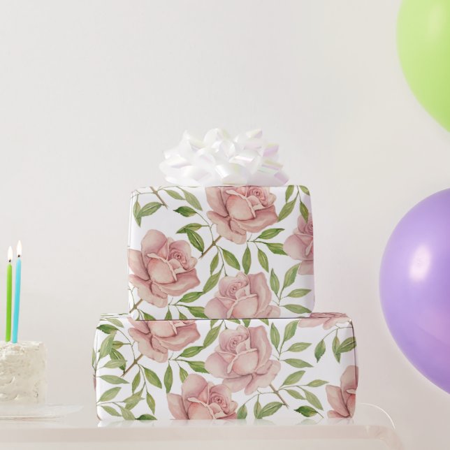 Rose für Wasserfarben, Blush Violet Geschenkpapier (Partygeschenke)