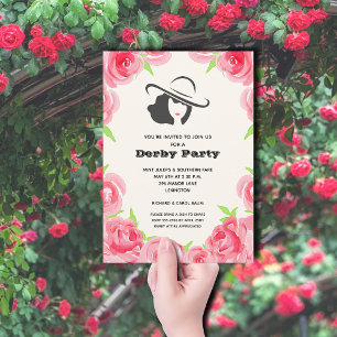 Rose für Wasserfarben Derby Party Einladung