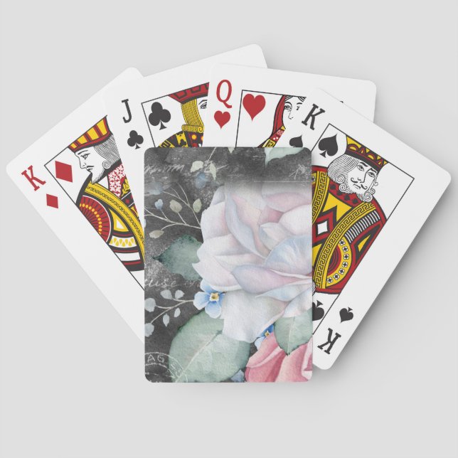 Rose für Wasserfarbenkarton Spielkarten (Rückseite)