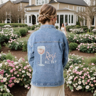 Rosé Ganztags Rose Wein Champagner Lover Bubbly Ch Jeansjacke