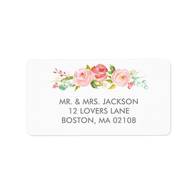 Rose Garden Bloral White Address Label Adressaufkleber (Vorne)