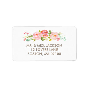 Rose Garden Bloral White Address Label Adressaufkleber