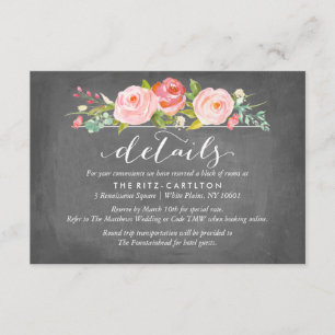 Rose Garden Blumendetails Hochzeitskarte Begleitkarte