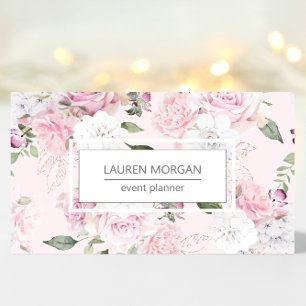 Rose Garden Blush Florals Business Card Visitenkarte