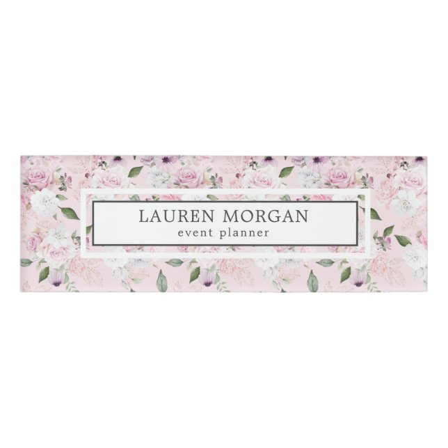 Rose Garden Blush | Name Namenschild (Vorderseite)