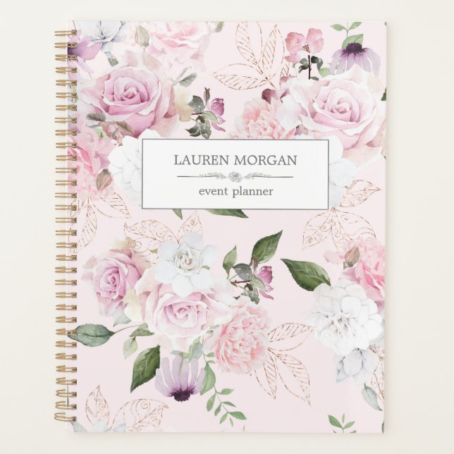 Rose Garden Blush | Personalisierter Planer (Vorderseite)