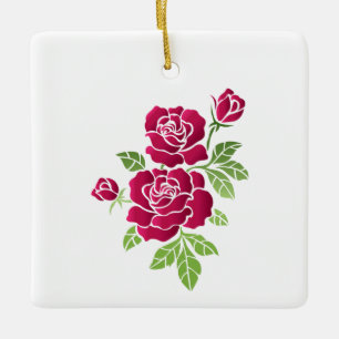 "Rose Garden Dreams" Keramikornament
