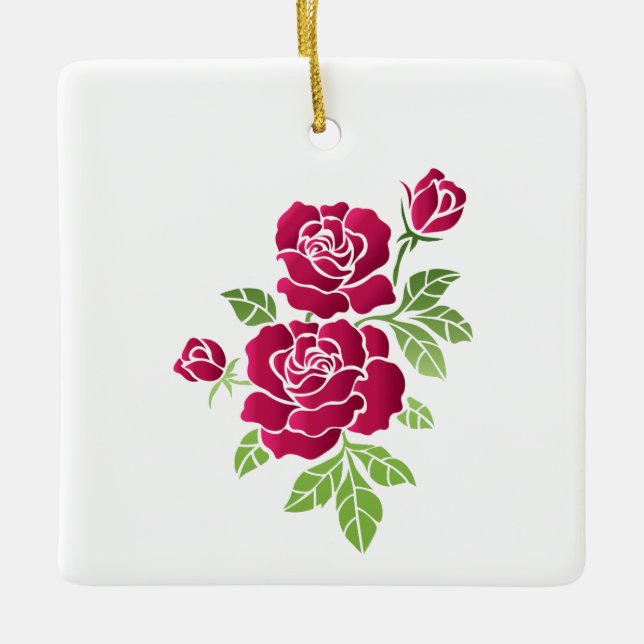 "Rose Garden Dreams" Keramikornament (Vorderseite)