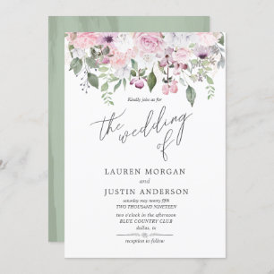 Rose Garden elegante blumengeschmückte Hochzeit Ei Einladung