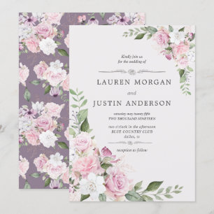 Rose Garden elegante blumengeschmückte Hochzeit Ei Einladung