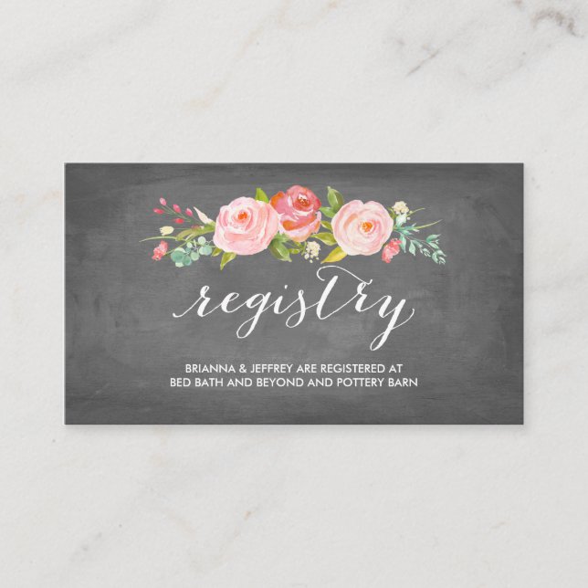 Rose Garden Floral Wedding Card Begleitkarte (Vorderseite)