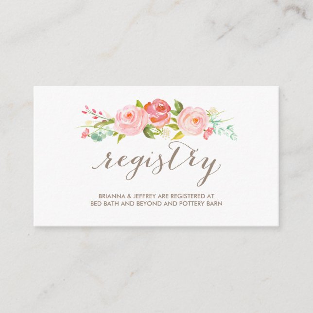 Rose Garden Floral Wedding Card Begleitkarte (Vorderseite)