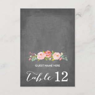 Rose Garden Floral Wedding Chalkboard Escortkarte Einladung