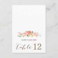 Rose Garden Floral Wedding Escort Card