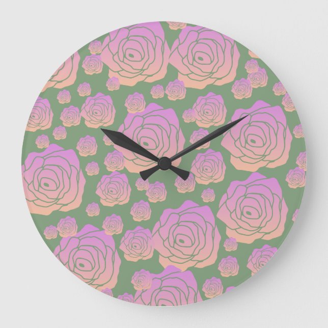 Rose Garden Große Wanduhr (Vorderseite)