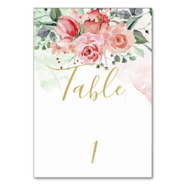 Rose Garden Hochzeitskarte für Wasserfarben Tischnummer
