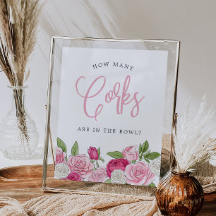 Rosé Garden "How many Corks" Guessing Game Sign Poster