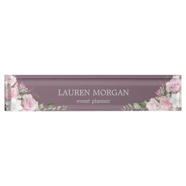 Rose Garden Mauve | Namensplakette (Vorderseite)