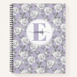 Rose Garden Monogram Lavendel Notebook Notizbuch