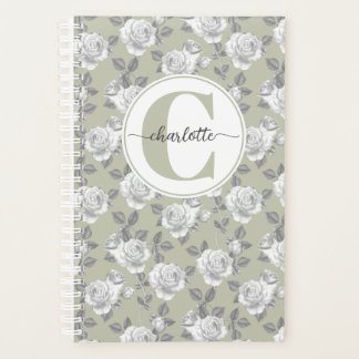 Rose Garden Monogram Sage Green Plane Planer