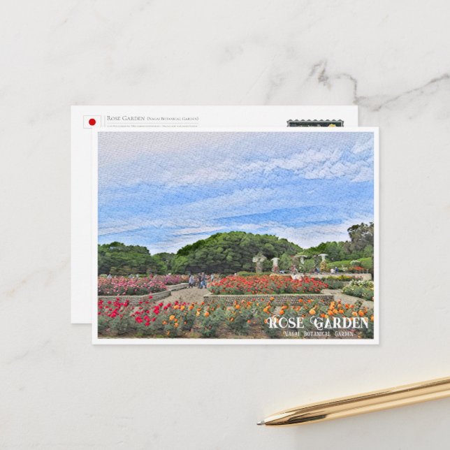 Rose Garden (Nagai Botanical Garden) ポストカード Postkarte (Vorderseite/Rückseite Beispiel)