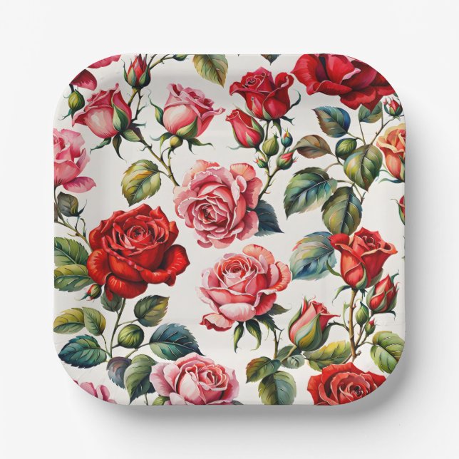 Rose: Garden Party Plate Pappteller (Vorderseite)