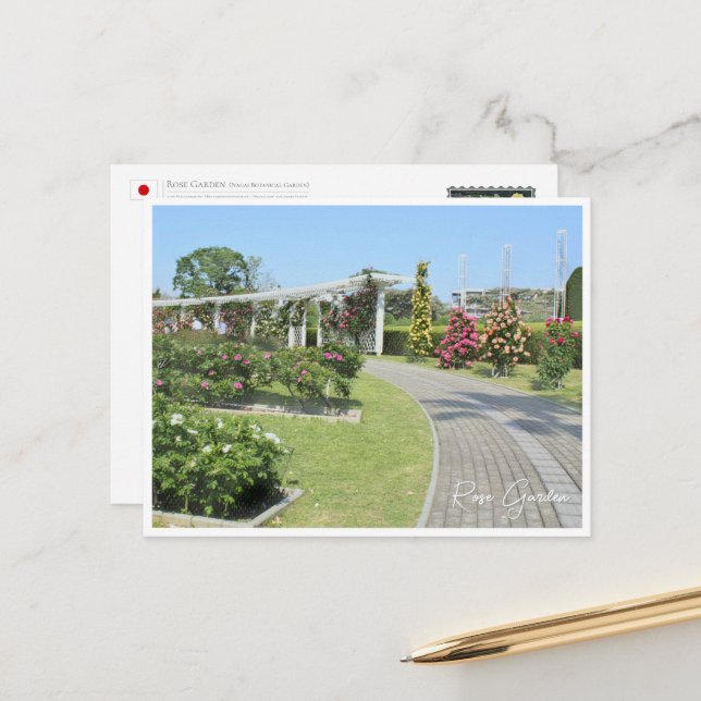 Rose Garden Postkarte (Vorderseite/Rückseite Beispiel)