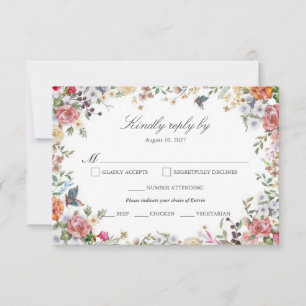 Rose Garden Romantische Elegante Wasserfarben RSV RSVP Karte