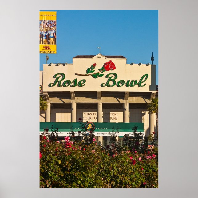 Rose Garden und Rose Bowl Auf Stadion signieren Poster (Vorne)