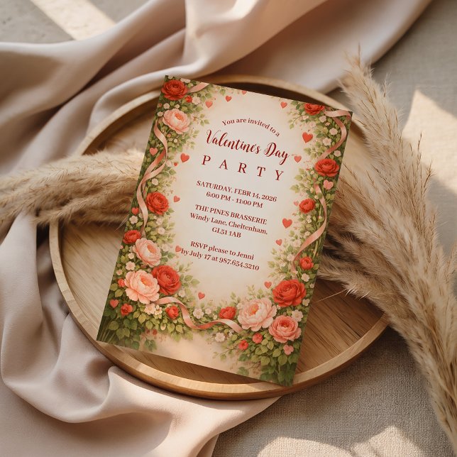 Rose Garden Valentine Party Einladung (Von Creator hochgeladen)