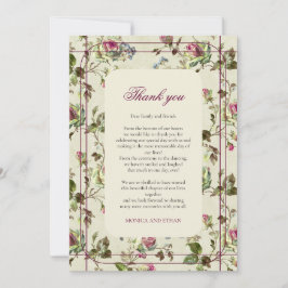 Rose Garden Vintage Hochzeit danke Karte