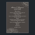 Rose Garden Wedding Menu Card - Kohle Menükarte<br><div class="desc">Diese zeitgenössische Rose Garden Kollektion verfügt über wunderschöne Silhouetten der Rose, die jedem Hochzeitsthema einen eleganten und eleganten Stil verleihen. Dieses Design ist auch in anderen Farbschemata verfügbar. Besuchen Sie berryberryswech.com für Details. Verfügbare Artikel in diesem Design: - Einladungen für Hochzeiten - RSVP-Karte - Tischsitze/Platzkarten - Hochzeitsprogramme - Hochzeitsmenüs -...</div>