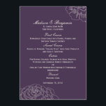Rose Garden Wedding Menu Card - Lila Menükarte<br><div class="desc">Diese zeitgenössische Rose Garden Kollektion verfügt über wunderschöne Silhouetten der Rose, die jedem Hochzeitsthema einen eleganten und eleganten Stil verleihen. Dieses Design ist auch in anderen Farbschemata verfügbar. Besuchen Sie berryberryswech.com für Details. Verfügbare Artikel in diesem Design: - Einladungen für Hochzeiten - RSVP-Karte - Tischsitze/Platzkarten - Hochzeitsprogramme - Hochzeitsmenüs -...</div>