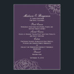 Rose Garden Wedding Menu Card - Lila Menükarte<br><div class="desc">Diese zeitgenössische Rose Garden Kollektion verfügt über wunderschöne Silhouetten der Rose, die jedem Hochzeitsthema einen eleganten und eleganten Stil verleihen. Dieses Design ist auch in anderen Farbschemata verfügbar. Besuchen Sie berryberryswech.com für Details. Verfügbare Artikel in diesem Design: - Einladungen für Hochzeiten - RSVP-Karte - Tischsitze/Platzkarten - Hochzeitsprogramme - Hochzeitsmenüs -...</div>