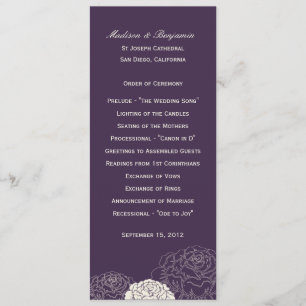 Rose Garden Wedding Program - Lila Programm