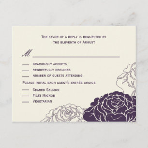 Rose Garden Wedding RSVP Card - Lila Karte