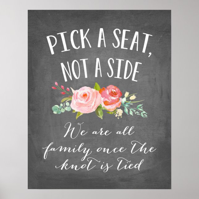 Rose Garden Wedding Sign | Wählen Sie einen Platz, Poster (Vorne)