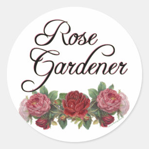 Rose Gardener Sprichwort mit Rose Runder Aufkleber