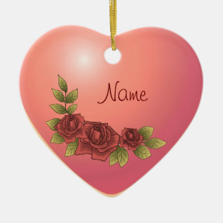 Rose Garland Herz Zollschmuck Keramik Ornament
