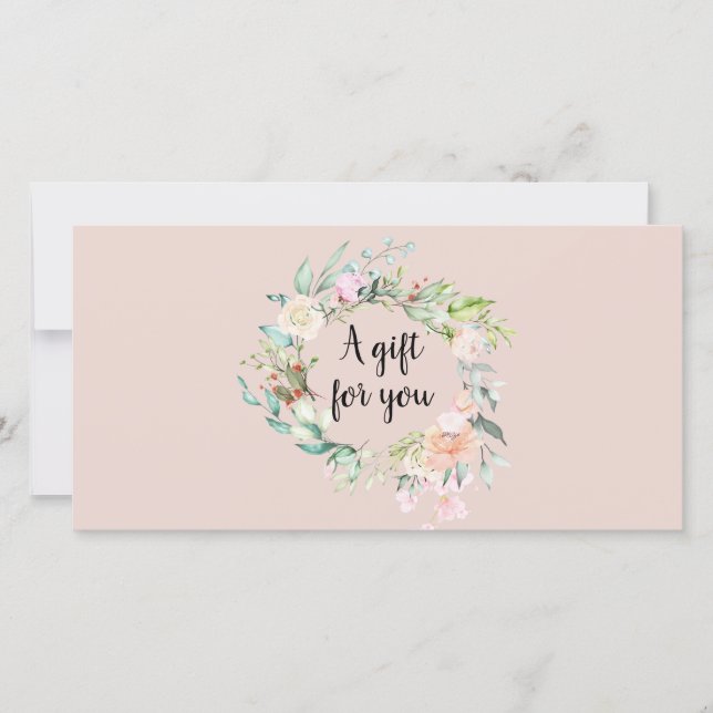Rose Garland Script Geschenkgutschein (Vorderseite)