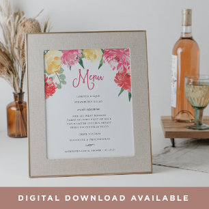 Rosé-Garten-Menüschild Poster