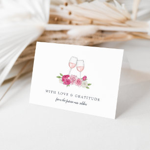 Rosé-Garten personalisiert Dankeskarte