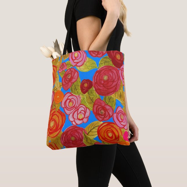Rose Gartenanlage Blume Aqua Tasche (Von Nahem)