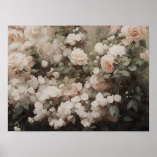 Rose Gartenmalerei - Stillleben Malerei Poster