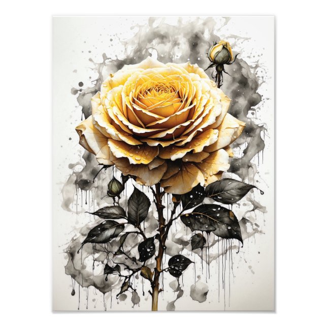 Rose - Gelb Fotodruck (Vorne)