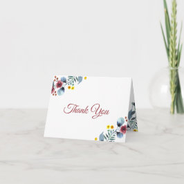 Rose, Gelb und Blau Dankeskarte