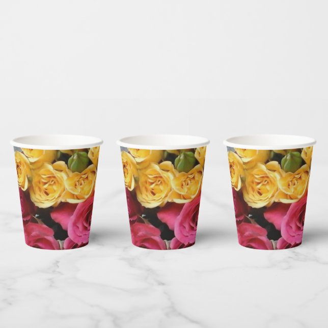 Rose Gelb und Rosa Pappbecher (Multi)