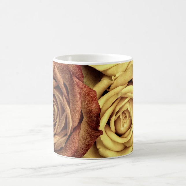 Rose gelb und rot kaffeetasse (Mittel)