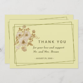 Rose - Gelbe Hochzeit Dankeskarte
