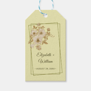 Rose - Gelbe Hochzeit Geschenkanhänger